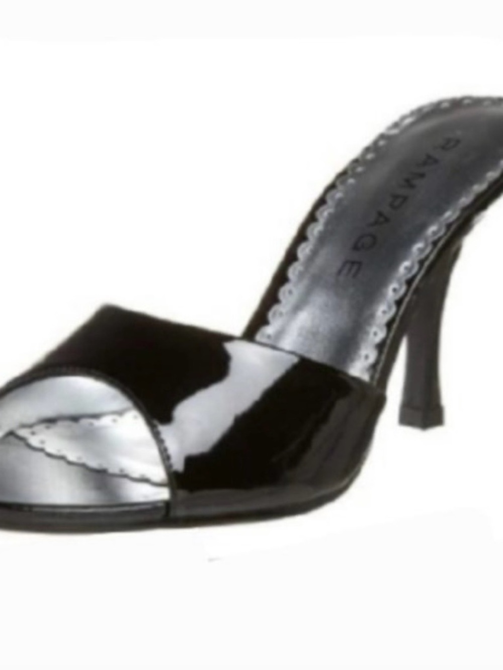 Rampage Black Patent Open-Toe Mule Heel